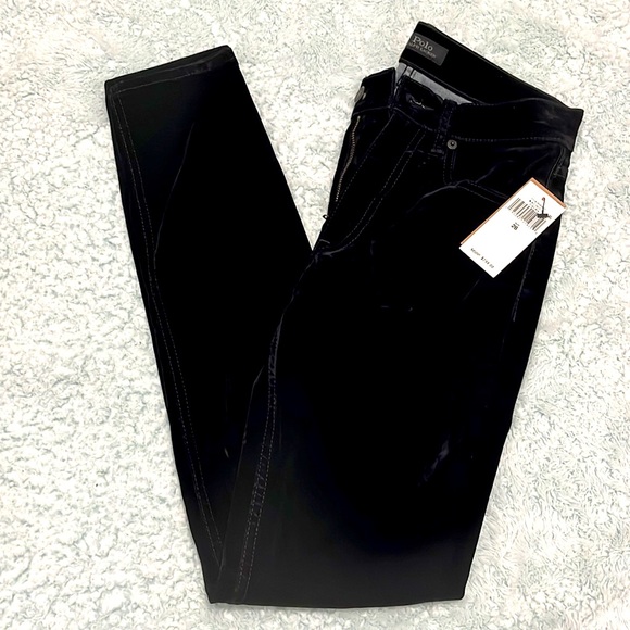NWT Polo by Ralph Lauren Tompkins Mid Rise Skinny Black Jeans - Picture 2 of 8